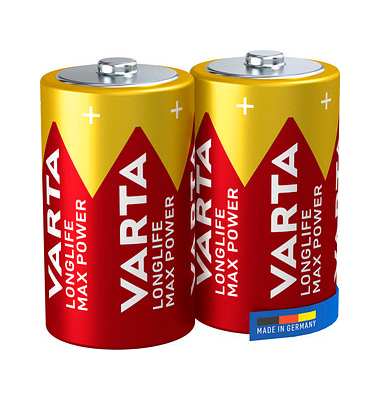 Batterien LONGLIFE Max Power, D / Mono / LR20, 1,5 Volt