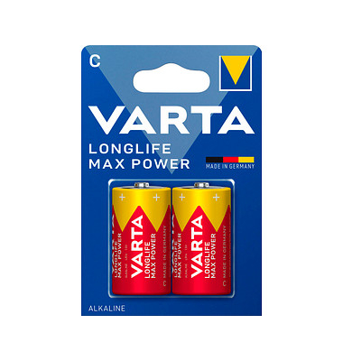 Batterien LONGLIFE Max Power, C / Baby, 1,5 Volt