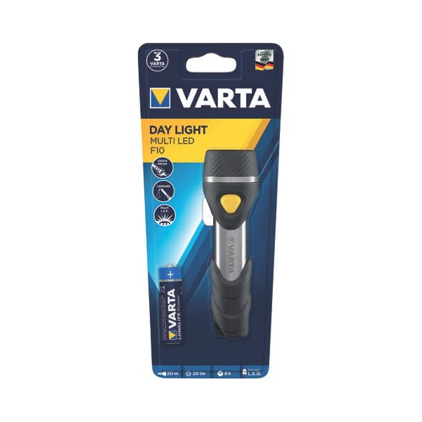 4008496987498 - Day light multi led F10 taschenlampe mit 5 leds (inkl 1XAA longlife power batterie ideal für haushalt camping angeln - Varta