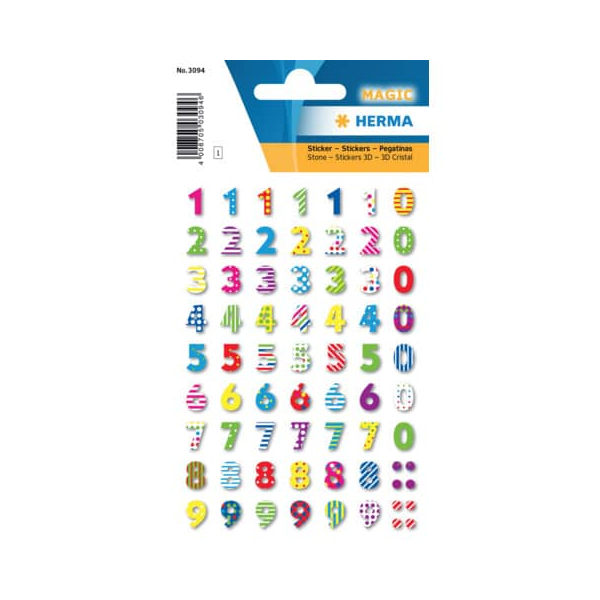 10 Stück Herma Sticker Magic bunte Zahlen 4008705030946 Herma 63 Stück