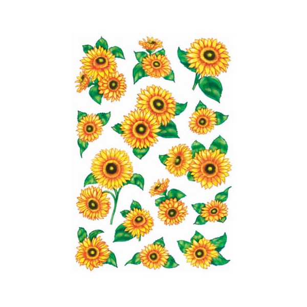 10 x HERMA Schmucketiketten Decor Sonnenblumen beglimmert VE=2 Blatt