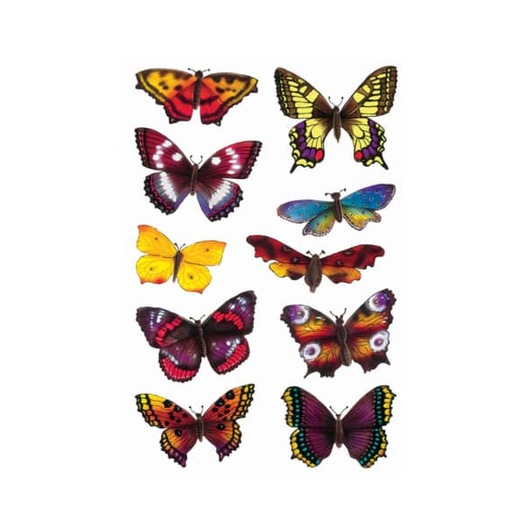 10 x HERMA Schmucketiketten Decor Schmetterlinge beglimmert VE=2 Blatt