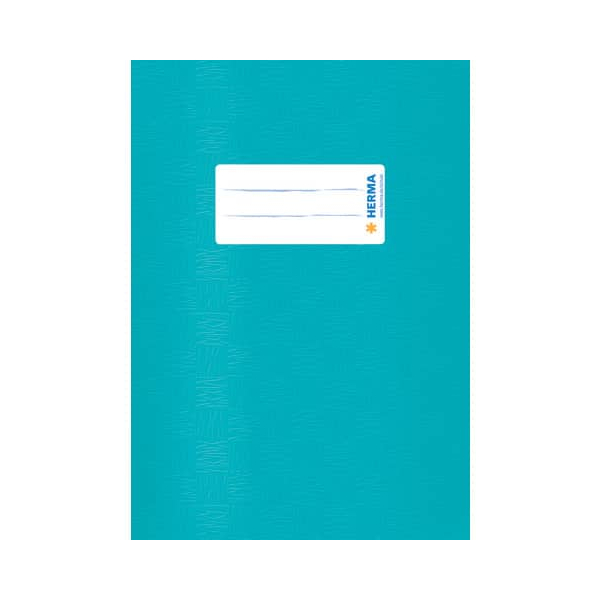 4008705074360 - HERMA Heftumschlag mit Baststruktur türkis Kunststoff DIN A5