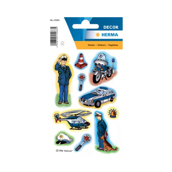 10 Stück Herma Schmucketikette Decor Polizei 4008705150835 Herma 30 Stück