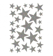 15128 Sticker MAGIC Sterne - silber, glittery