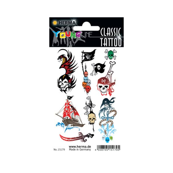 10 Stück Herma Tattoo Colour Pirats 4008705151795 Herma 9 Stück