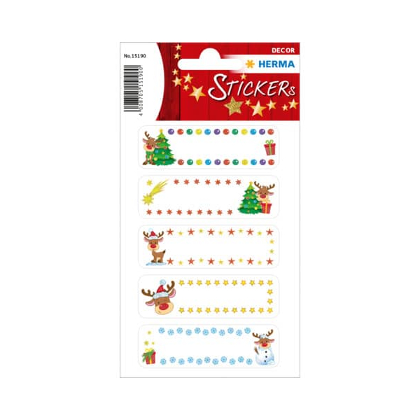 10 Stück Herma Weihnachtsetikett little Rudolph beglimmert 4008705151900 Herma 10 Stück