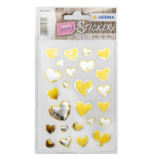 Sticker Herzen goldsilber