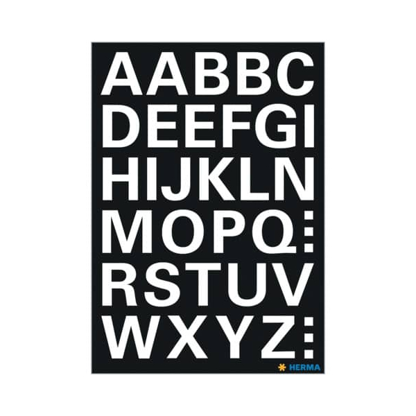 10 Stück Herma Buchstabenetiketten A-Z weiß 4008705155571 Herma 36 Stück