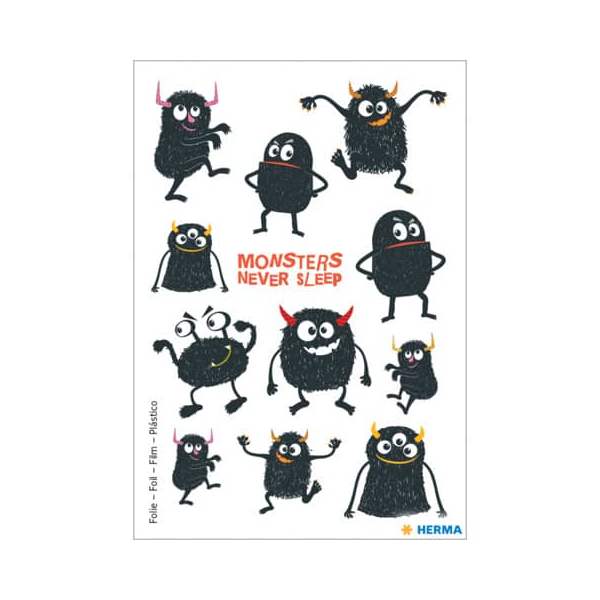 10 Stück Herma Sticker MONSTERS NEVER SLEEP 4008705156134 Herma 12 Stück