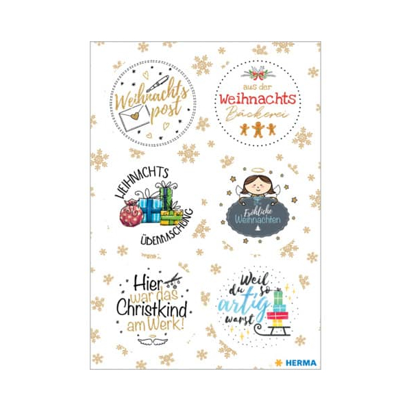 10 Stück Herma Weihnachtsetikett DECOR Weihnachtspost 4008705156288 Herma 12 Stück