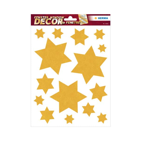 10 Stück Herma Weihnachtlicher Fensterbild Sterne gold 4008705156448 Herma 15 Stück