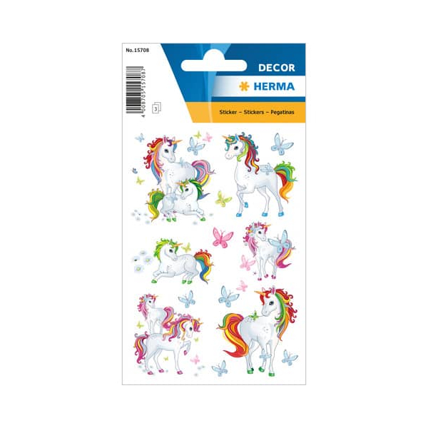10 Stück Herma Schmucketikett Einhorn best friends 4008705157087 Herma 51 Stück