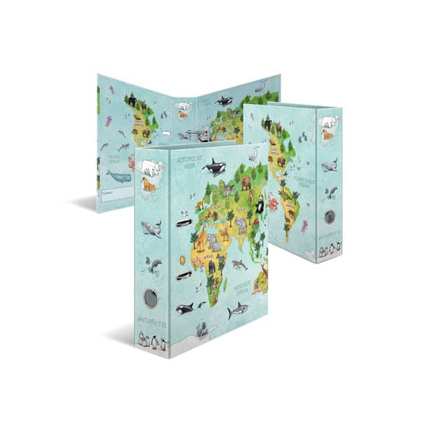 4008705192743 - Motivordner Motiv-Ordner A4 Weltkarte Kindergarten Weltkarte 19274 A4 70mm breit 4008705192743 Herma