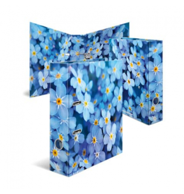 Motivordner Herma Ordner Blue Flowers Flowers Blue Flowers 19557, A4 70mm breit