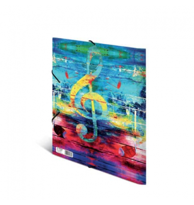 Gummizugmappe Sammelmappe A3 PP 19858, A3 farbig sortiert Polypropylen (PP), mit 3 Einschlagklappen