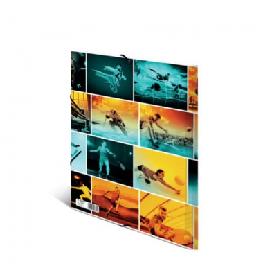 Gummizugmappe Sammelmappe A3 PP 19859, A3 farbig sortiert Polypropylen (PP), mit 3 Einschlagklappen