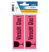 Warnetiketten 5739 rot »Vorsicht Glas!« 39,0 x 118,0 mm