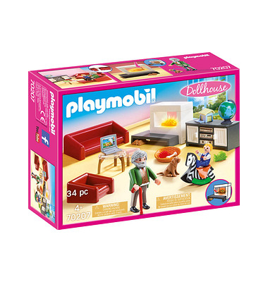 Playmobil Dollhouse 70207 Gemütliches Wohnzimmer Spielfiguren-Set