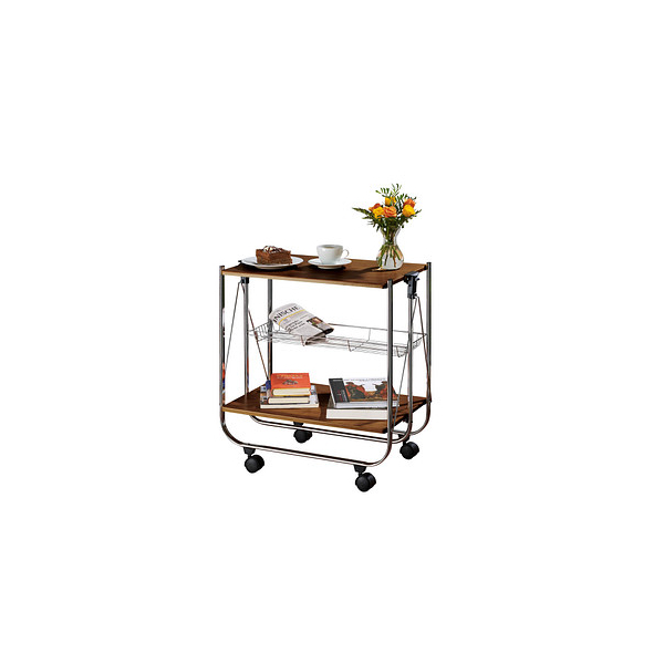 4008838105702 - Servierwagen WENKO DELUXE Rollwagen Gr B H T 68 cm x 70 cm x 41 cm braun (nussbaumfarben silberfarben) Küchenaccessoires 4008838105702 - Servierwagen WENKO DELUXE Rollwagen Gr B H T 68 cm x 70 cm x 41 cm braun (nussbaumfarben silberfarben) Küchenaccessoires