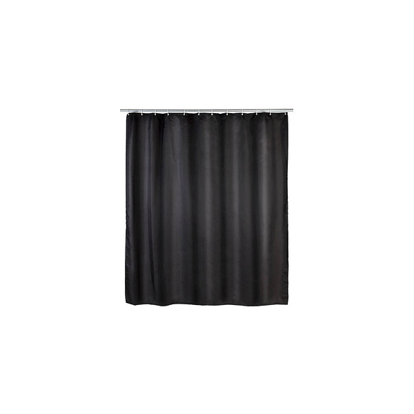 4008838120545 - Anti-Schimmel Duschvorhang Uni Black Textil (Polyester) 180 x 200 cm waschbar Schwarz Polyester schwarz - schwarz - Wenko 4008838120545 - Anti-Schimmel Duschvorhang Uni Black Textil (Polyester) 180 x 200 cm waschbar Schwarz Polyester schwarz - schwarz - Wenko