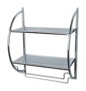 WENKO Wandregal silber 45,5 x 26,0 x 54,5 cm