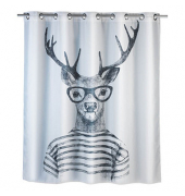 WENKO Duschvorhang Mr. Deer 180,0 x 200,0 cm