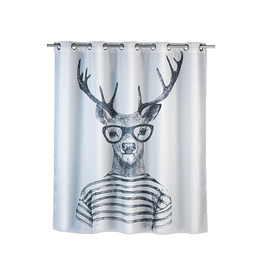 WENKO Duschvorhang Mr. Deer 180,0 x 200,0 cm