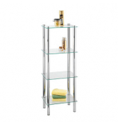 WENKO Badregal Yago silber 40,0 x 30,0 x 104,0 cm
