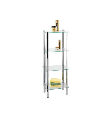 WENKO Badregal Yago silber 40,0 x 30,0 x 104,0 cm