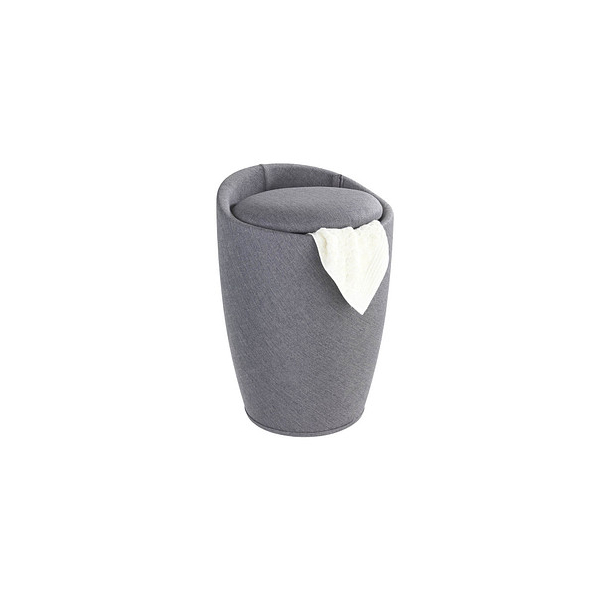 4008838163566 - Hocker Candy Grey Leinenoptik mit Wäschesack Badhocker mit abnehmbarem Wäschesammler Grau Kunststoff (abs) grau Polyester Polyester schwarz 4008838163566 - Hocker Candy Grey Leinenoptik mit Wäschesack Badhocker mit abnehmbarem Wäschesammler Grau Kunststoff (abs) grau Polyester Polyester schwarz