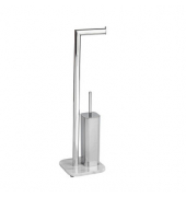 WENKO WC-Garnitur Onyx grau, silber Stein