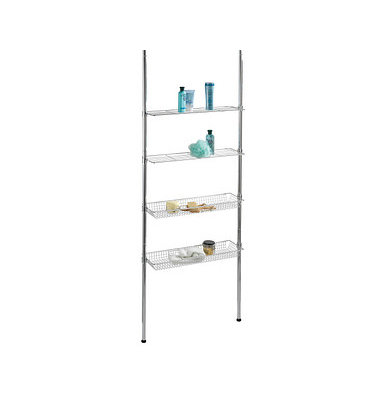 WENKO Teleskopregal Ellera silber 71,0 x 20,0 x 65,0 - 285,0 cm
