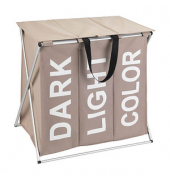 WENKO Wäschesortierer Trio Top taupe