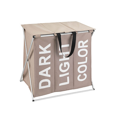 WENKO Wäschesortierer Trio Top taupe