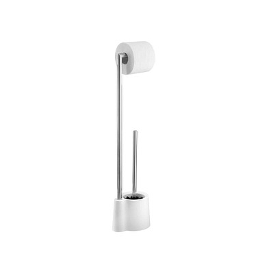 WENKO WC-Garnitur Avola weiß, silber Metall