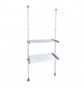 WENKO Teleskop-Garderobe Herkules Twin 50612100 grau Metall 73,0 - 120,0 x 165,0 - 300,0 cm