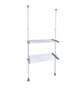 Teleskop-Garderobe Herkules Twin 50612100 grau Metall 73,0 - 120,0 x 165,0 - 300,0 cm