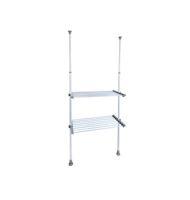 WENKO Teleskop-Garderobe Herkules Twin 50612100 grau Metall 73,0 - 120,0 x 165,0 - 300,0 cm