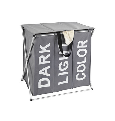 WENKO Wäschesortierer Trio Top grau