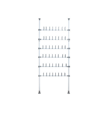 WENKO Teleskop-Schuhregal Herkules weiß, grau 94,0 x 9,0 x 165,0 - 300,0 cm