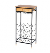 WENKO Weinregal Loft schwarz, braun 48,0 x 30,0 x 95,0 cm