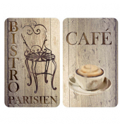 Herdabdeckplatten Bistro braun