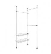 WENKO Teleskop-Garderobe Herkules Duo 50611100 grau Metall 164,0 - 215,0 x 165,0 - 300,0 cm
