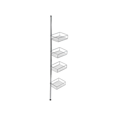 WENKO Teleskop-Duschregal Domaso silber 25,0 x 20,0 x 65,0 - 275,0 cm