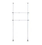 WENKO Herkules Kleiderstange für Garderobensystem weiß, grau 3,0 x 30,0 x 165,0 - 300,0 cm