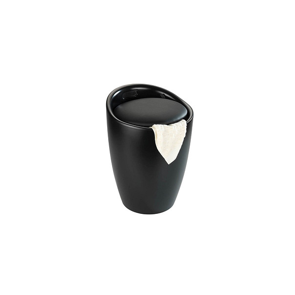 4008838269626 - Hocker Candy Black matt mit Wäschesack Badhocker mit abnehmbarem Wäschesammler Schwarz Kunststoff (abs) schwarz Polyester schwarz - schwarz 4008838269626 - Hocker Candy Black matt mit Wäschesack Badhocker mit abnehmbarem Wäschesammler Schwarz Kunststoff (abs) schwarz Polyester schwarz - schwarz