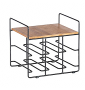 Weinregal Loft schwarz, braun 30,0 x 24,0 x 27,5 cm