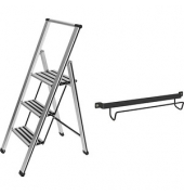 WENKO Klapptritt silber 3 Stufen, H: 119,0 cm