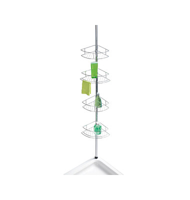 WENKO Teleskop-Duschregal Dolcedo silber 31,0 x 23,0 x 65,0 - 275,0 cm